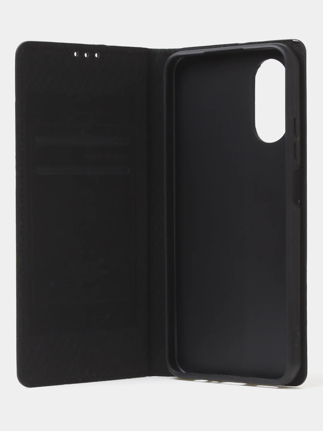 Черный чехол-книжка для Oppo A17 / Oppo A17K из нубука Super Creative
