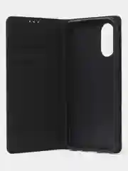 Черный чехол-книжка для Oppo A17 / Oppo A17K из нубука Super Creative