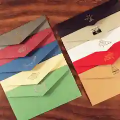 Синий конверт в ретро стиле для денег, сертификатов, приглашений/Конверт бумажный/Конверт почтовый