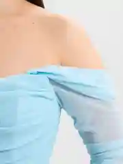Ледяной корсетный топ с прозрачными рукавами