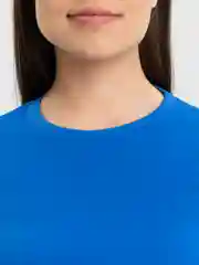 Синий топ с длинными рукавами