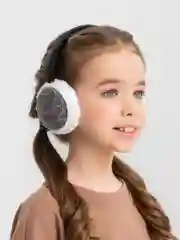 Серый меховые наушники, зимние