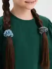 Серебряный небольшие резинки для волос, 2 штуки