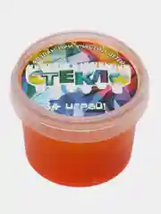 Оранжевый слайм "Стекло" FiZZ с блестками лизун