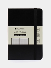 Блокнот МАЛЫЙ ФОРМАТ 93х142мм А6, BRAUBERG ULTRA, балакрон, 80г/м2, 96л, клетка, черный