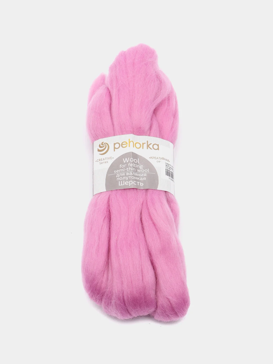Розовый шерсть для валяния, 50 г