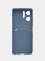 Зеленый силиконовый чехол для Vivo Y16 (Виво У16), с карманом для карт