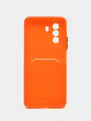 Оранжевый чехол для Huawei Nova Y71 / Y70 / Y70 Plus, с карманом для карт