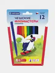 Фломастеры 12 ЦВЕТОВ CENTROPEN "Пингвины", смываемые, вентилируемый колпачок, 7790/12ET