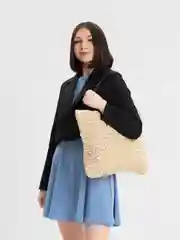 Светло-бежевый женская сумка, соломенная