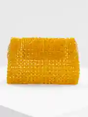 Багровый сумка женская из акриловых бусин, на цепочке,