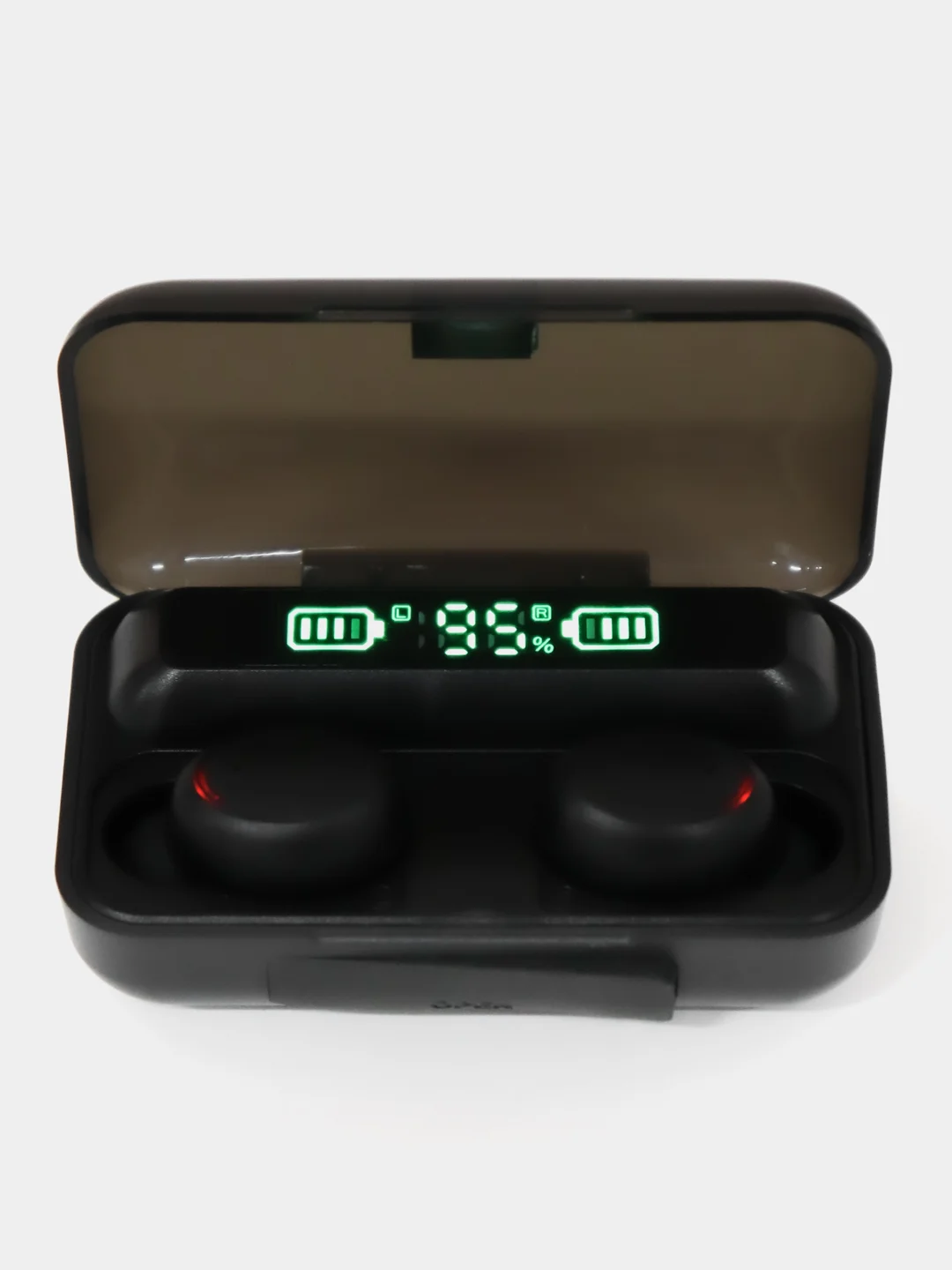 Черный наушники беспроводные F9 Bluetooth с Power Bank, кейс с Повербанк Ф9