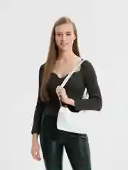 Белый сумка женская, с круглой ручкой