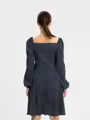 Угольный платье шифон, с мелким принтом