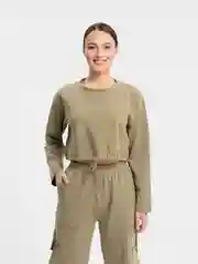 Оливковый костюм женский трикотажный летний