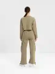 Оливковый костюм женский трикотажный летний
