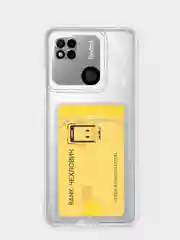 Чехол для Xiaomi Redmi 9C, Redmi 9C NFC, Redmi 10A, прозрачный, с карманом для карты