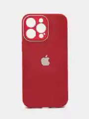 Багровый чехол для iPhone, силиконовый, со стеклянной панелью
