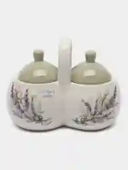 Оливковый сахарница, банка двойная, с ложками