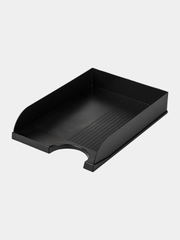 Лоток горизонтальный для бумаг BRAUBERG Standard, 350х253х65 мм, черный, 237947