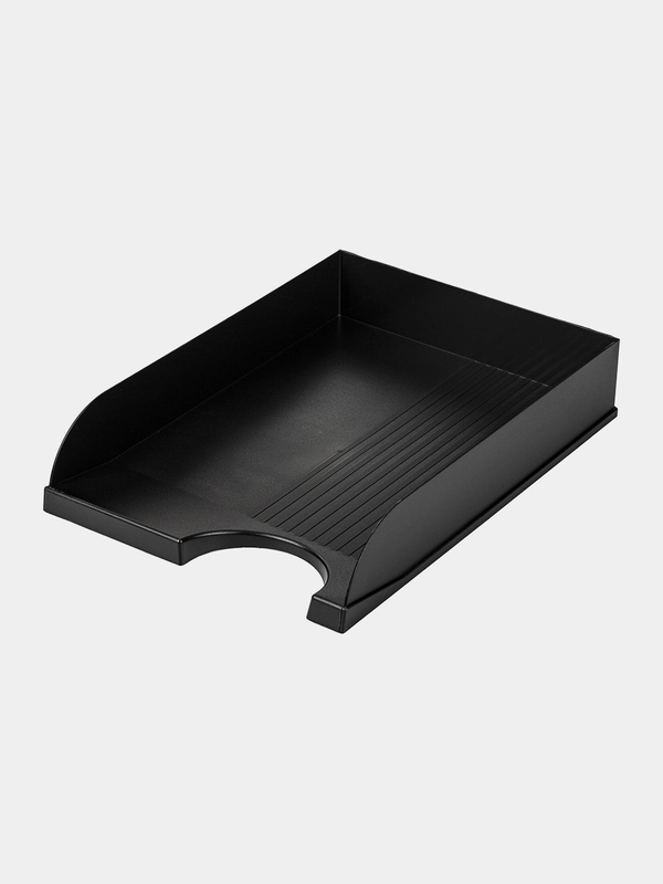 Лоток горизонтальный для бумаг BRAUBERG Standard, 350х253х65 мм, черный, 237947
