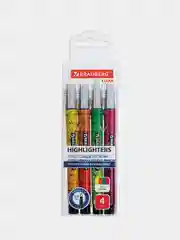 Набор текстовыделителей с прозрачным наконечником 4 ЦВЕТА BRAUBERG Clear, 152426