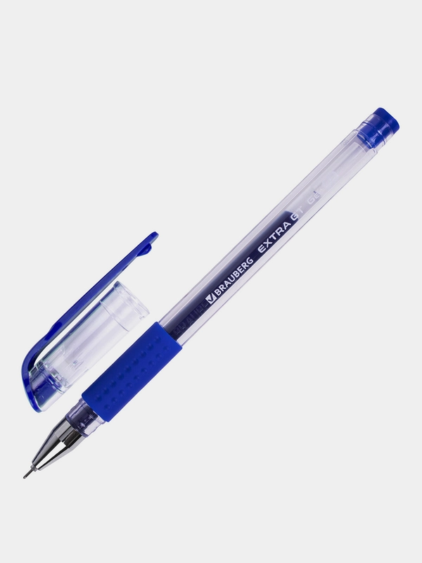 Ручка гелевая с грипом BRAUBERG "EXTRA GT NEEDLE", СИНЯЯ, 12 шт., 143916