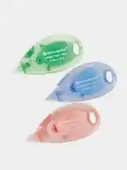 Корректирующая лента 5мм x 12м, 3шт в блистере BRAUBERG PASTEL, 271252