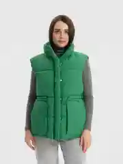 Зеленый жилет утепленный, женский