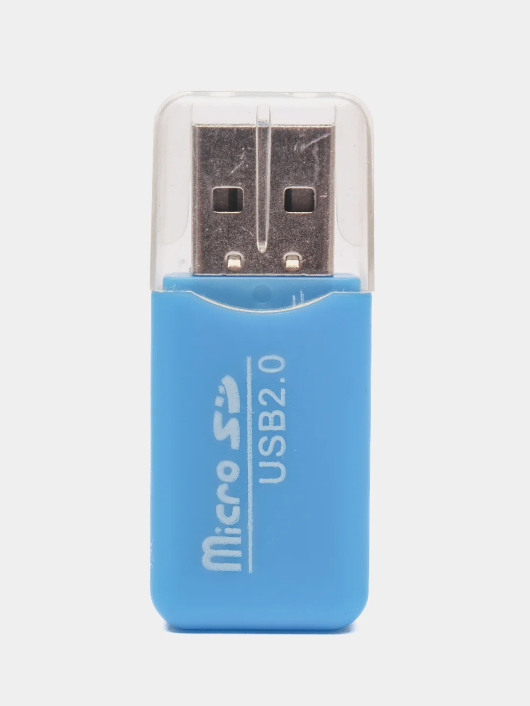 Голубой картридер для карт памяти формата micro SD до 512 Gb