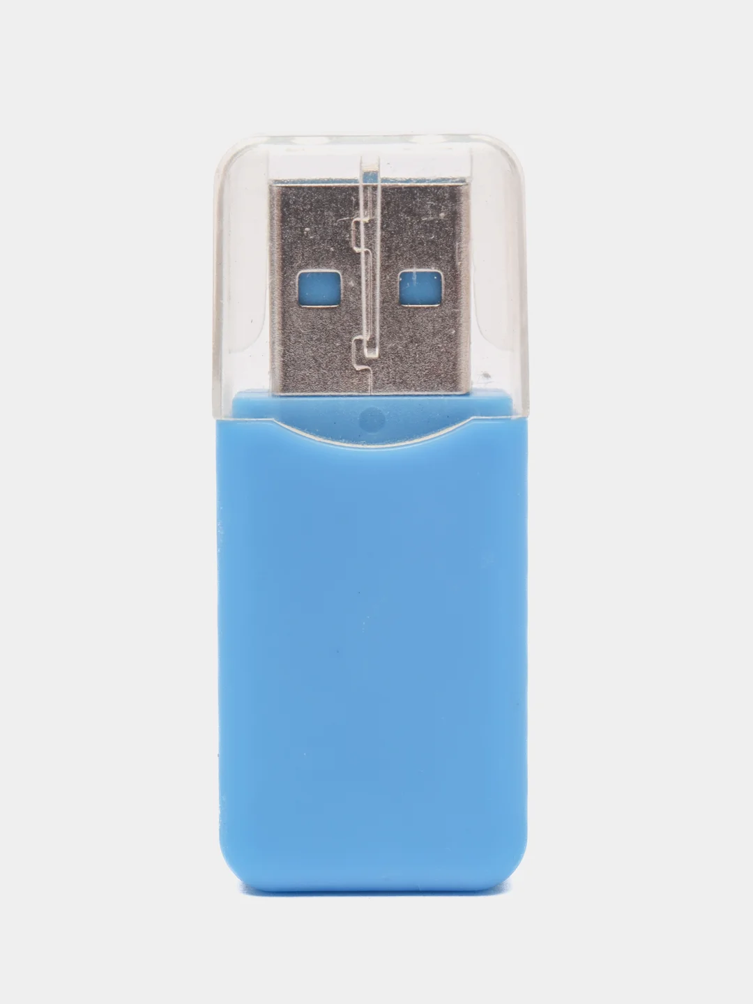 Голубой картридер для карт памяти формата micro SD до 512 Gb