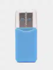 Голубой картридер для карт памяти формата micro SD до 512 Gb
