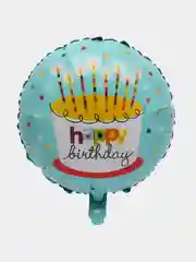 Голубой воздушные шары Happy Birthday, круглые, фольгированные