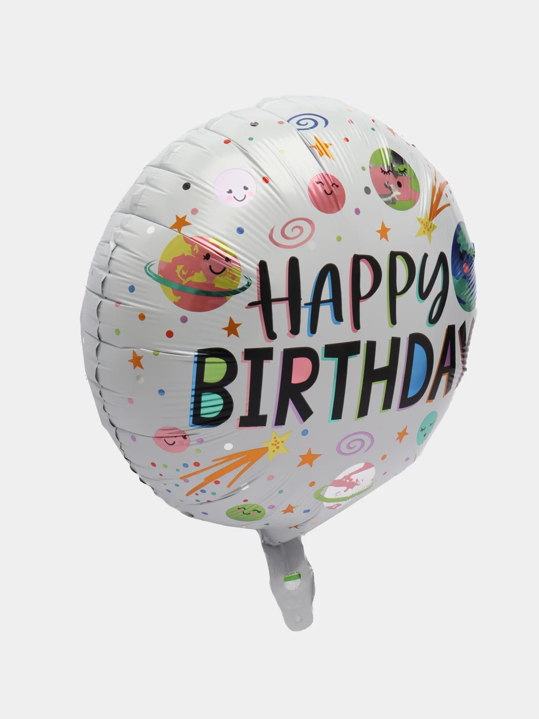 Белый воздушные шары Happy Birthday, круглые, фольгированные