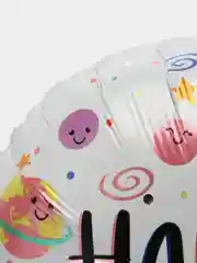 Белый воздушные шары Happy Birthday, круглые, фольгированные