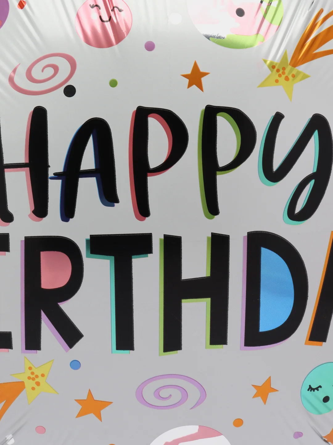 Белый воздушные шары Happy Birthday, круглые, фольгированные