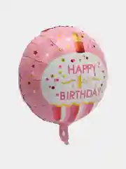 Розовый воздушные шары Happy Birthday, круглые, фольгированные