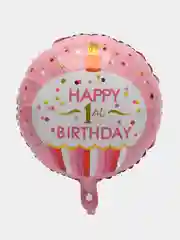 Розовый воздушные шары Happy Birthday, круглые, фольгированные