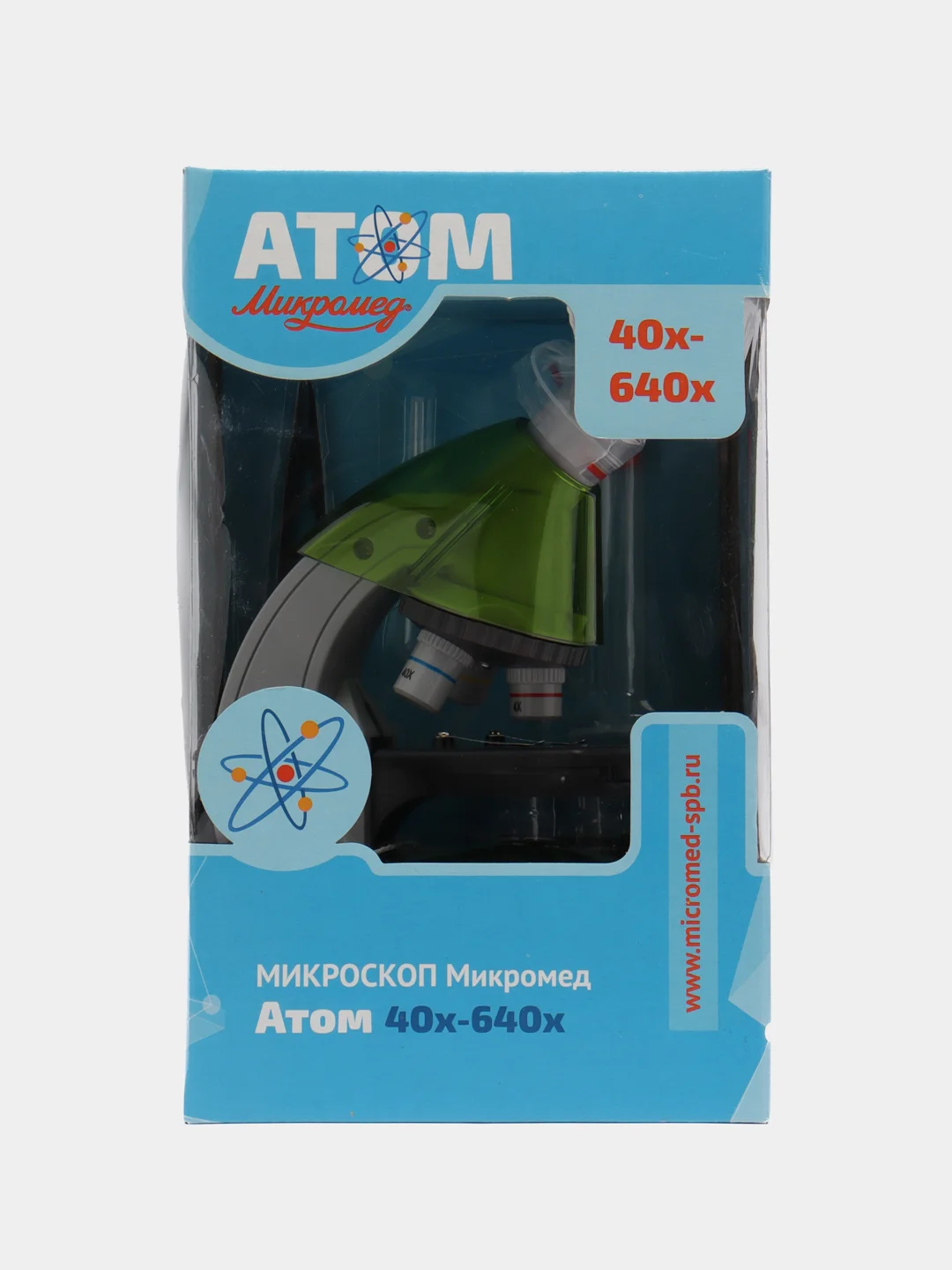 Микроскоп Микромед Атом 40x-640x, лайм, детский