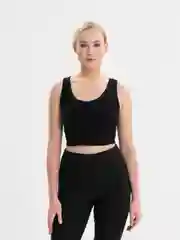 Черный спортивный костюм женский: топ и лосины