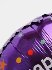Пурпурный воздушные шары Happy Birthday, круглые, фольгированные