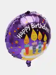 Пурпурный воздушные шары Happy Birthday, круглые, фольгированные