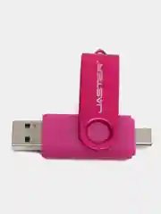Розовый usb флеш-накопитель 2 в 1 для телефона и ПК, флешка с разъемами USB и type-c