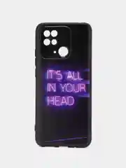 Серый силиконовый чехол для Xiaomi Redmi 10C, Poco C40, (Сяоми Редми 10С / Поко С40), с рисунком, с принтом