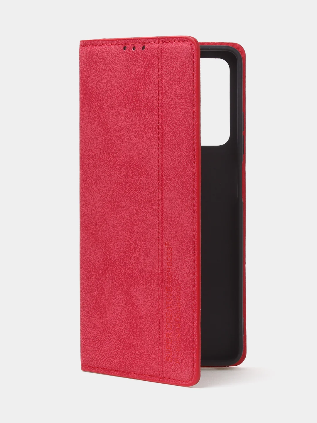 Красный чехол-книжка для Poco X5 Pro / Redmi Note 12 Pro 5G из нубука Super Creative