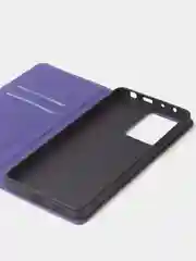 Фиолетовый чехол-книжка для Poco X5 Pro / Redmi Note 12 Pro 5G из нубука Super Creative
