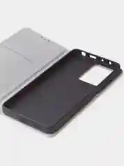 Тёмно-серый чехол-книжка для Poco X5 Pro / Redmi Note 12 Pro 5G из нубука Super Creative