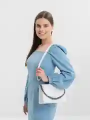 Белый сумка женская, через плечо, кожаная, из экокожи, с цепью, разные цвета