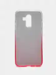 Красный силиконовый усиленный с блестками чехол Samsung J8 2018