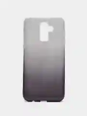 Черный силиконовый усиленный с блестками чехол Samsung J8 2018